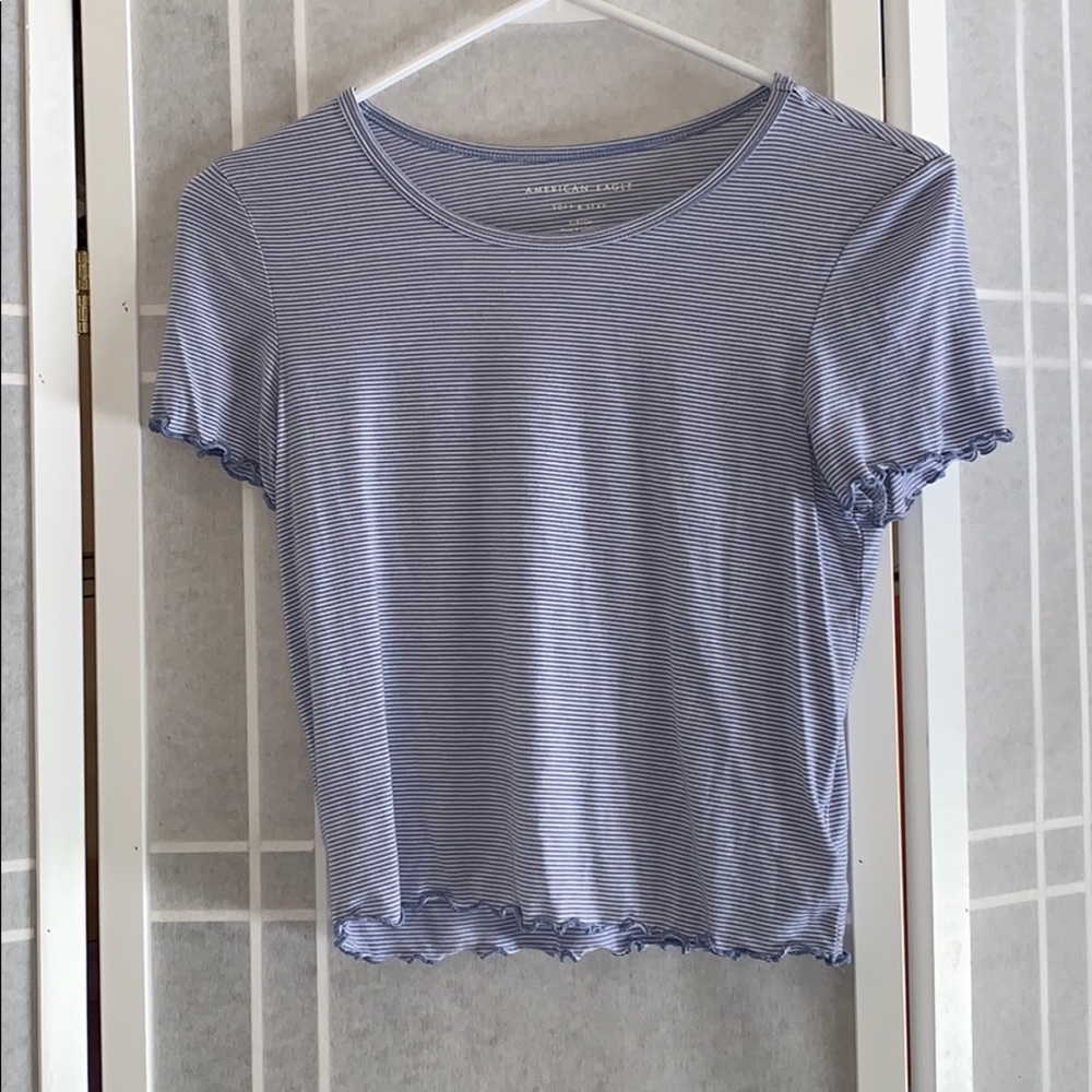 Hollister blue stripped shirt